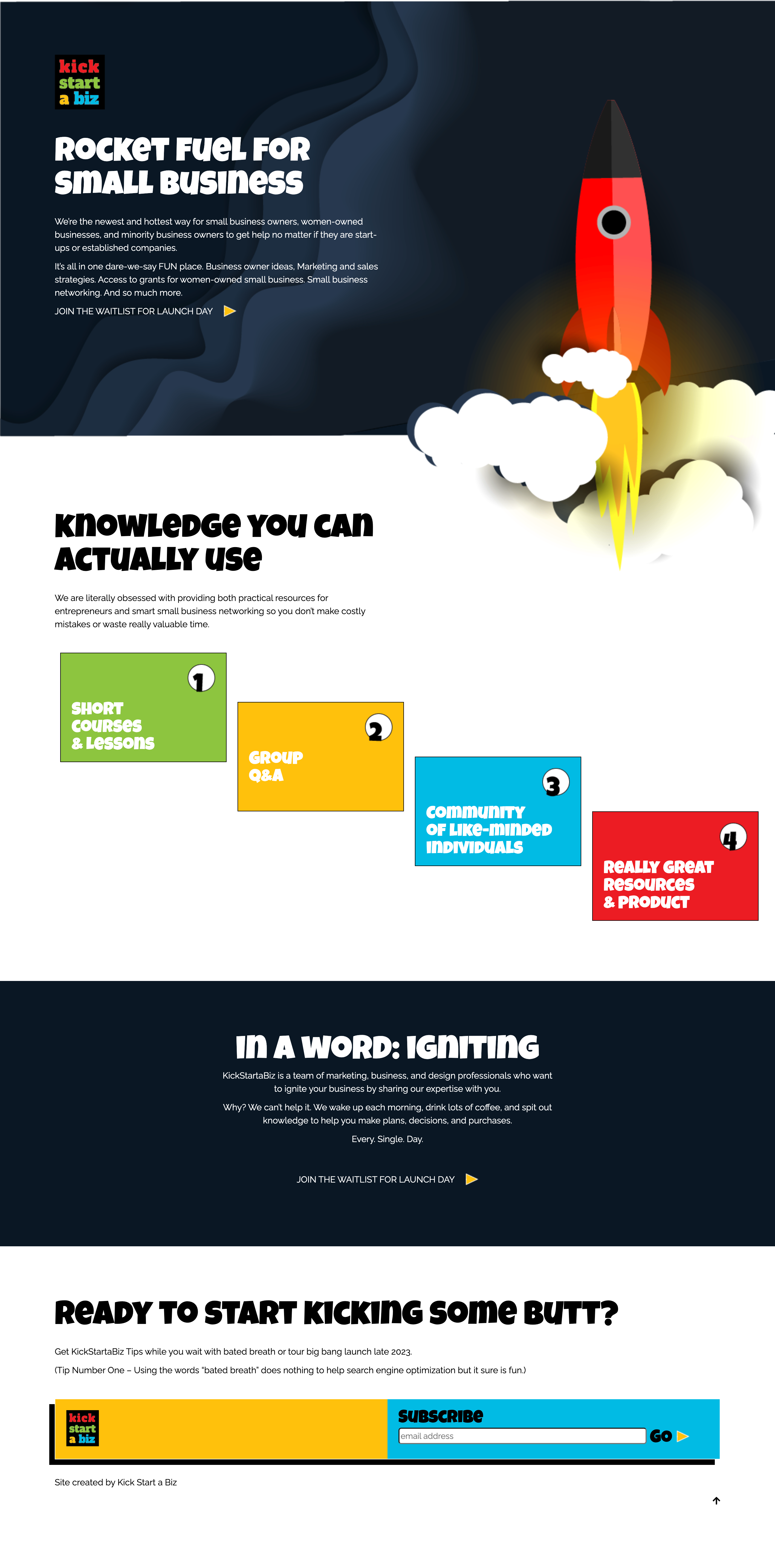 kickstartabiz wireframe